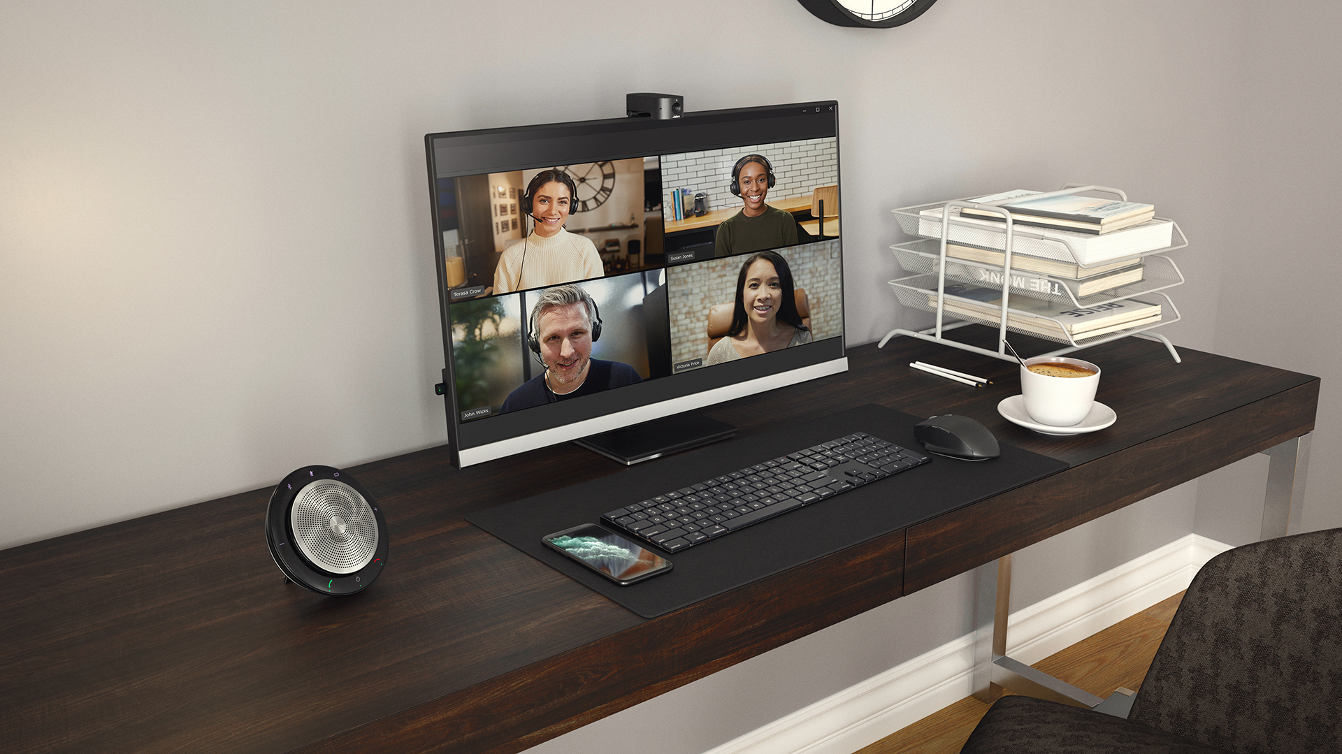 Jabra PanaCast 20 Speak 750 UC Monitor Home Office Small