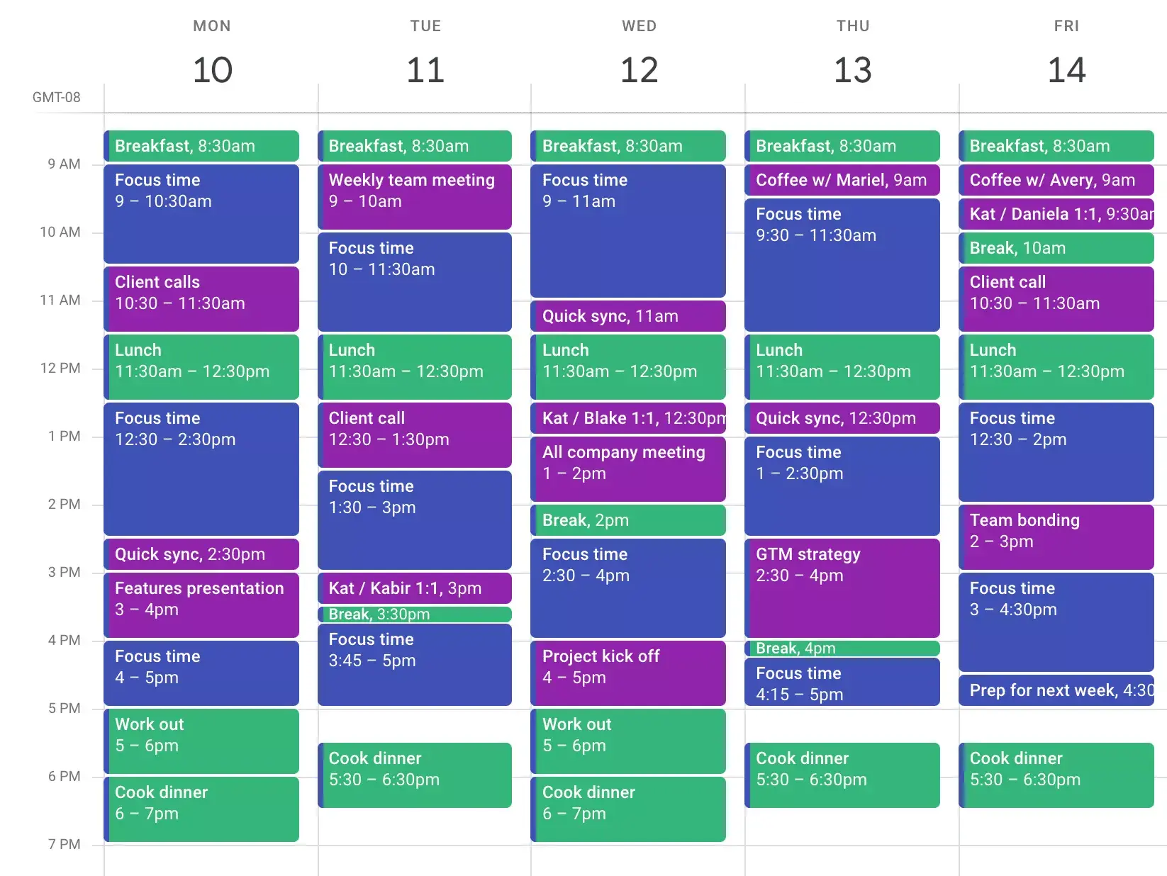 Example of time blocking. Source: https://asana.com/resources/what-is-time-blocking