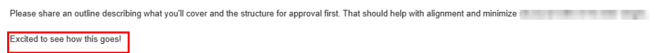 screenshot showing email that conveys trust to an employee, a way to build engagement