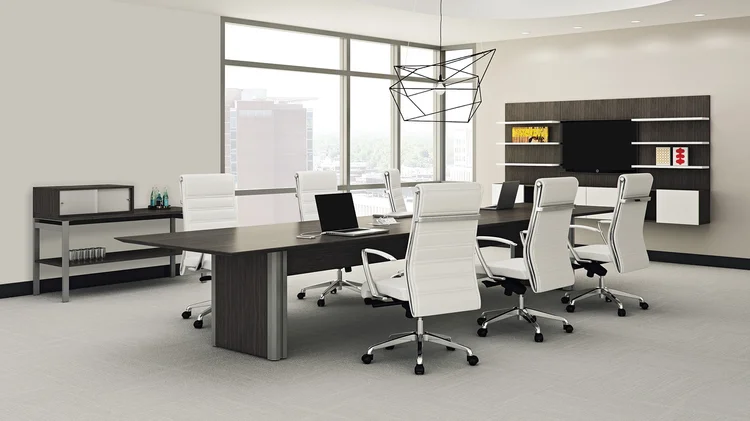 Monochrome style conference room. Source: https://mdi.design/meet