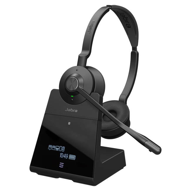 Stereo handset docked