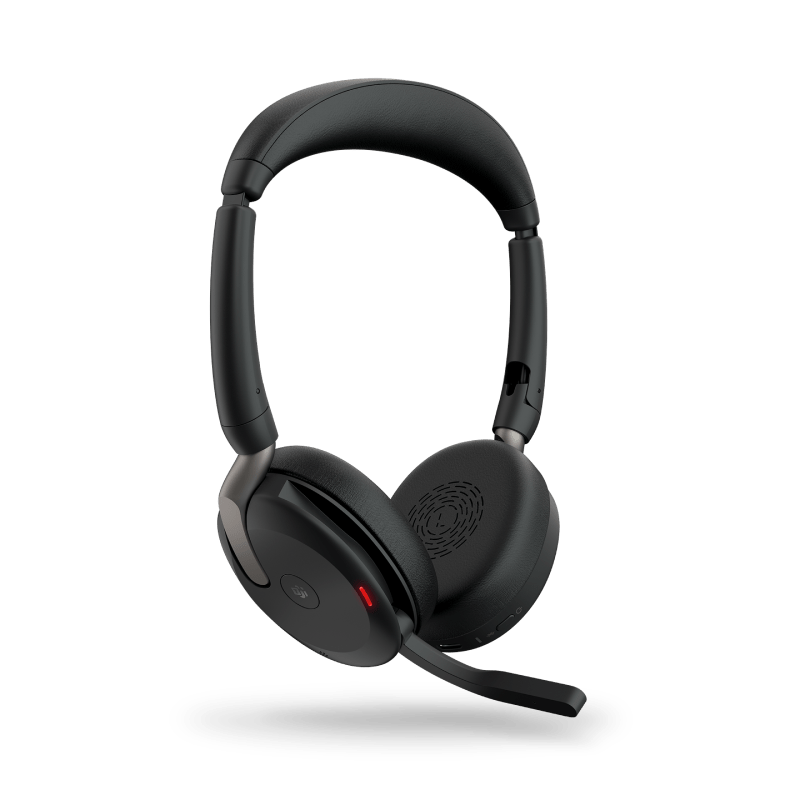 Jabra Evolve2 65 headset with on-ear design in black color