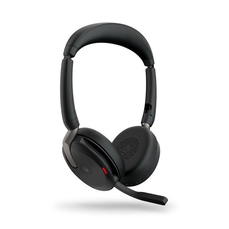 Jabra Evolve2 65 headset with on-ear design in black color