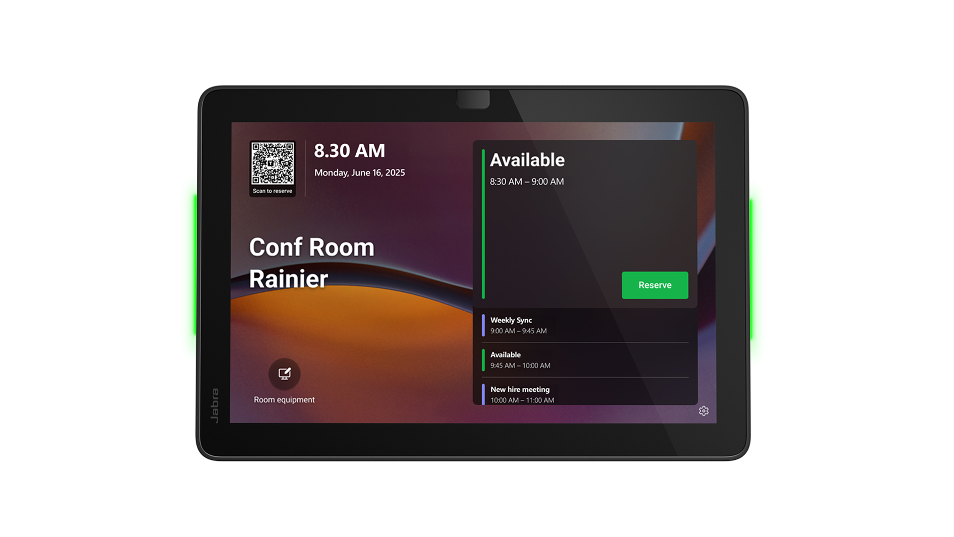 Jabra Schduler with device and calendar/scheduling graphics